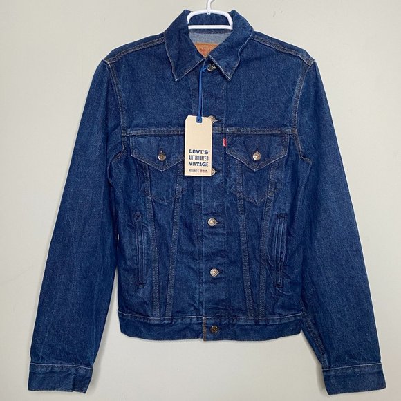 Levis Authorized Vintage Trucker Jacket Men's XS Blue Denim 100% Cotton USA NWT - Picture 2 of 16